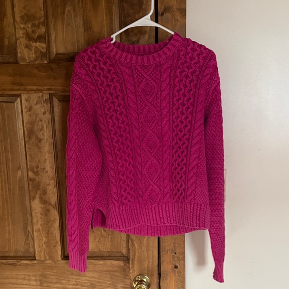 Ralph Lauren Sweaters - Ralph Lauren Women's Cable Knit Crewneck Sweater - Fuchsia